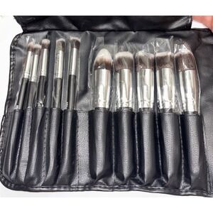 AOA Studio 10 Piece Hi-Def Professional Makeup Brush Set USA Made Black